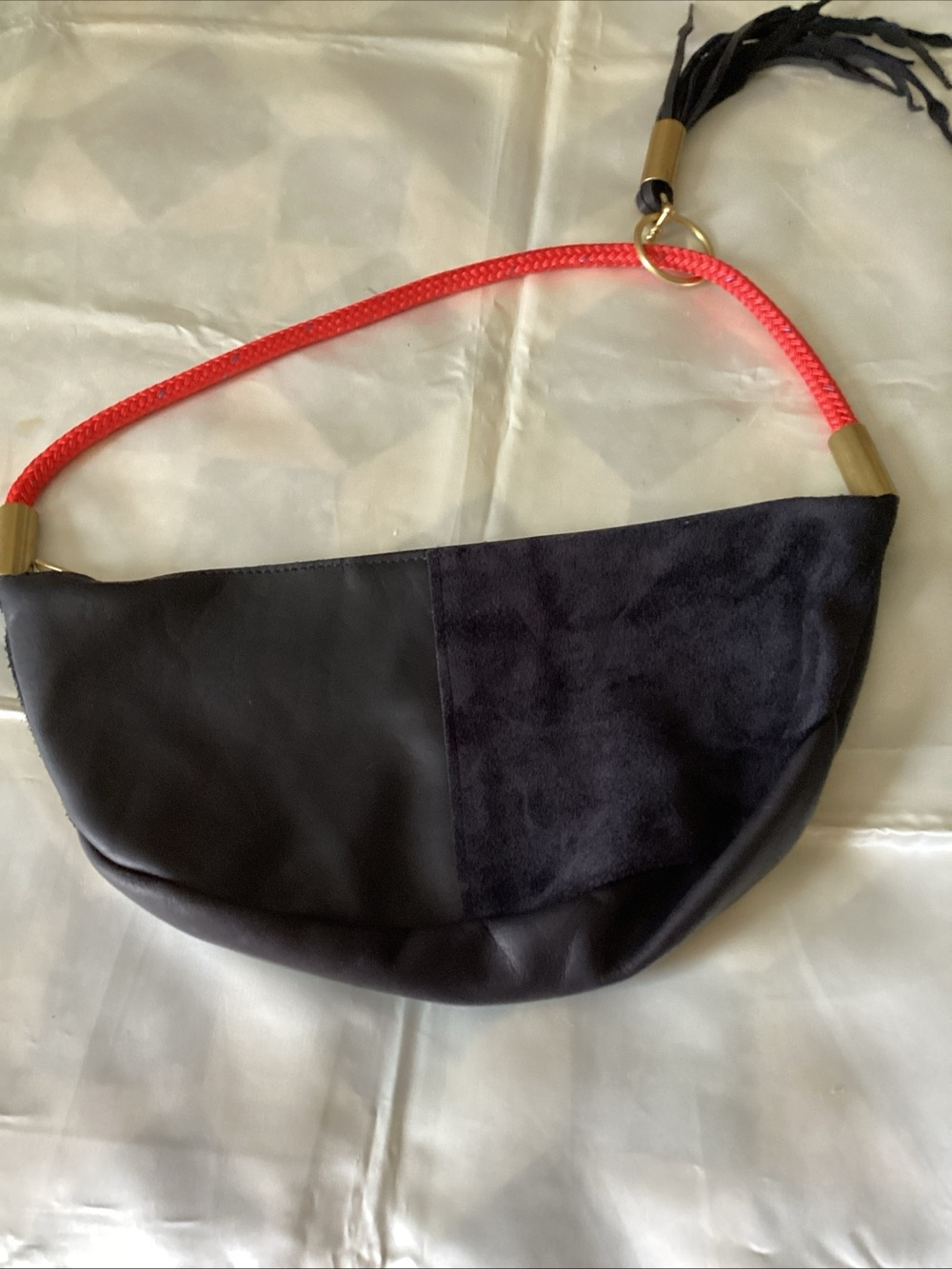 Wildwood Oyster Co leather & suede coastal Maine bag - Picture 2 of 9